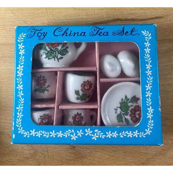 DIC Japan Other - Vintage Toy China Tea Set With Floral Design & Original Box Made In Japan No. G-